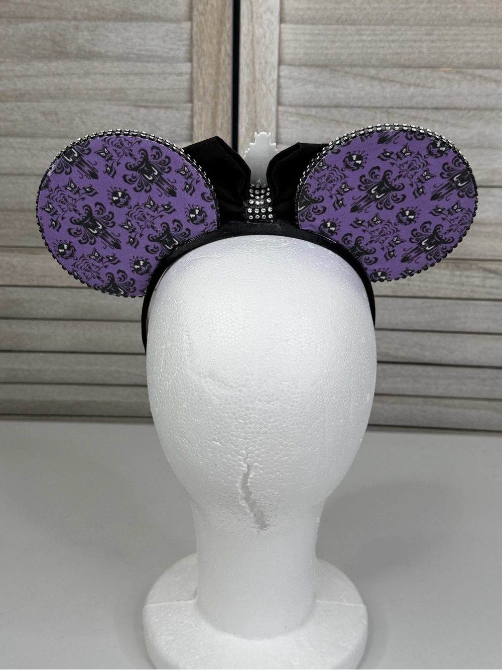 DISNEY Haunted Mansion Wallpaper Minnie Ears/Headband Purple/Black-OS - Picture 2 of 3